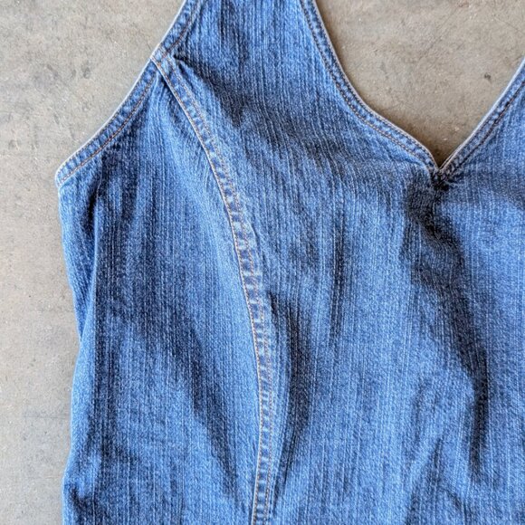 Vintage Y2K Harold's Blue Denim Halter Top size 10 - Picture 3 of 8